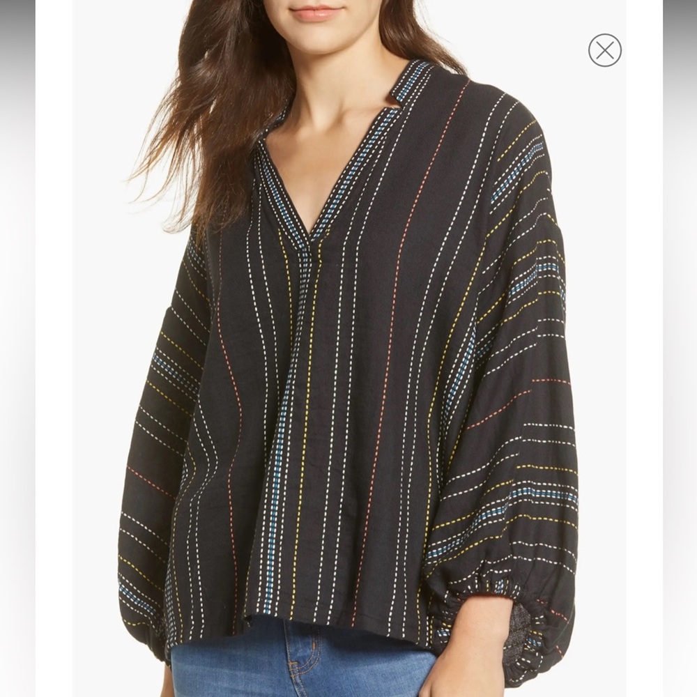 Lou &‎ Grey, Stitchy Poet Blouse, Small